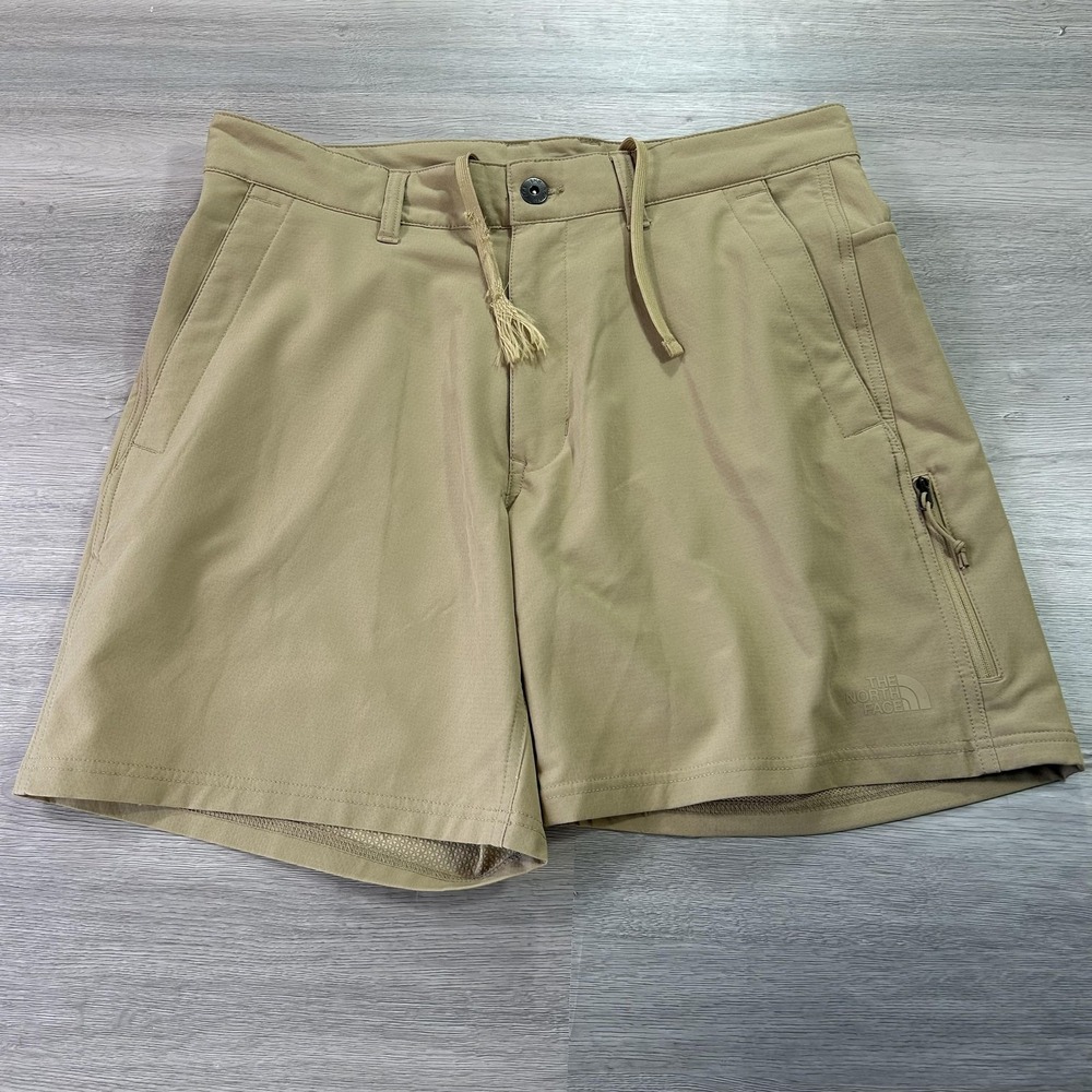 The North Face Shorts Mens 32 Khaki Hiking Outdoor Stretch‎ Zip Pocket Quick Dry